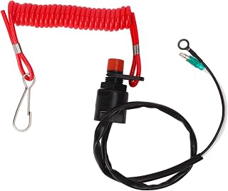 Boat Engine Cut Off Switch, 50cm Outboard Engine Stop Switch with Lanyard, ABS Marine Outboard Speed Switchs, 65W-82575-01, 67D-82575-00, Compatible with T15 F2.5 F4 F5 F6