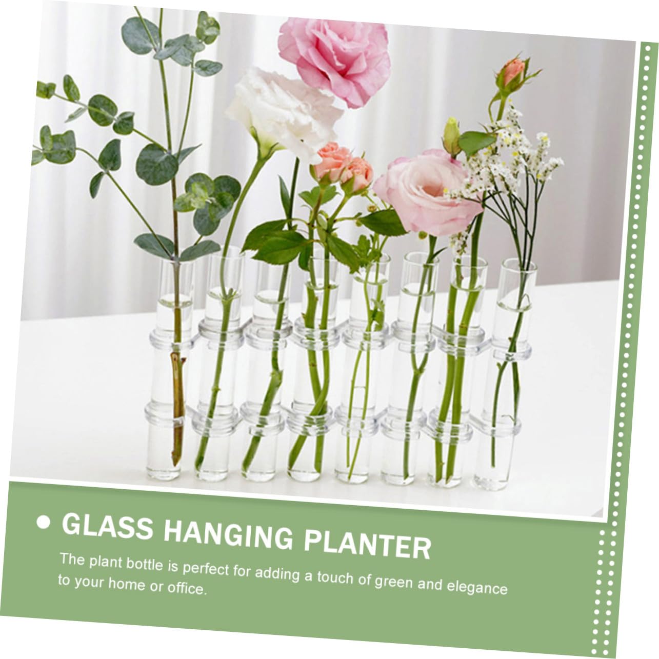 STOBAZA Vase Verre Transparent Grand Format pour Propagation de Plantes Hydroponiques Brosse Support de Décoration Intérieure pour Jardin Mural et Bureau