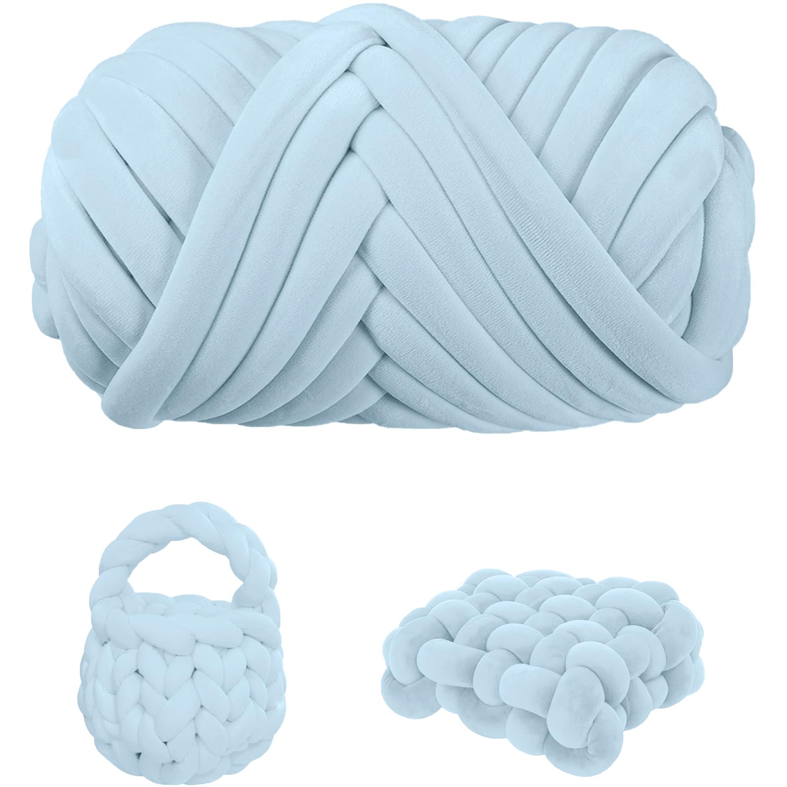 Maxee Dicke Wolle Garn 500g, Chunky Yarn XXL Wolle zum Handstricke, Sperrige Textilgarn zum häkeln für körbe, Decke, Kissen, Rucksack