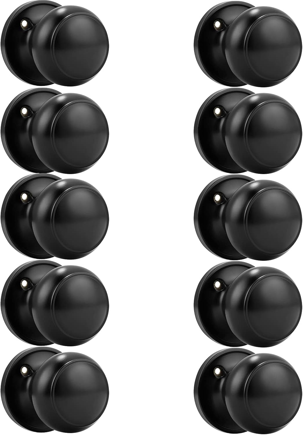 Probrico (10 Pack Classic Closet Door Knobs Dummy Door Knob, Individual Non-Turning Dummy Door Knob Single Side, Black Interior Door Knobs, Easy Installation