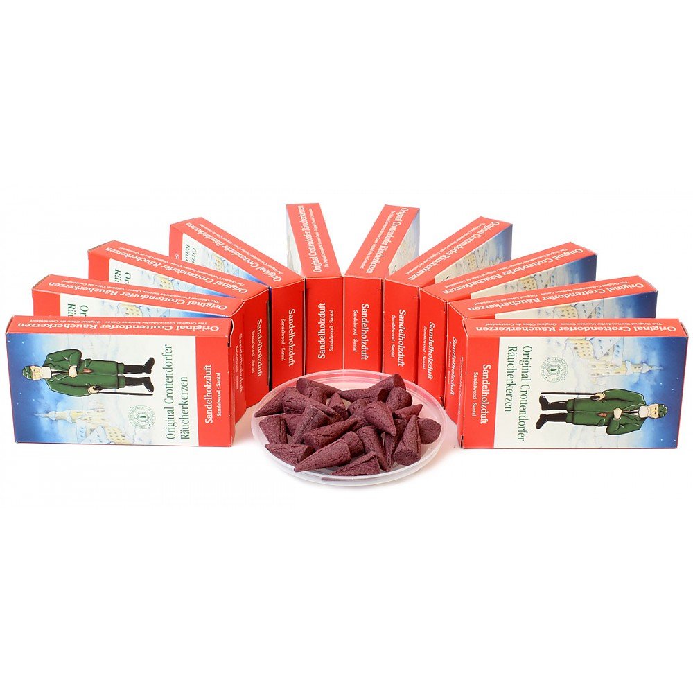 Crottendorfer Räucherkerzen Minis - Mini coni di incenso, confezione da 3 (3 x 24), abete, incenso e mix colorato, made in Germany