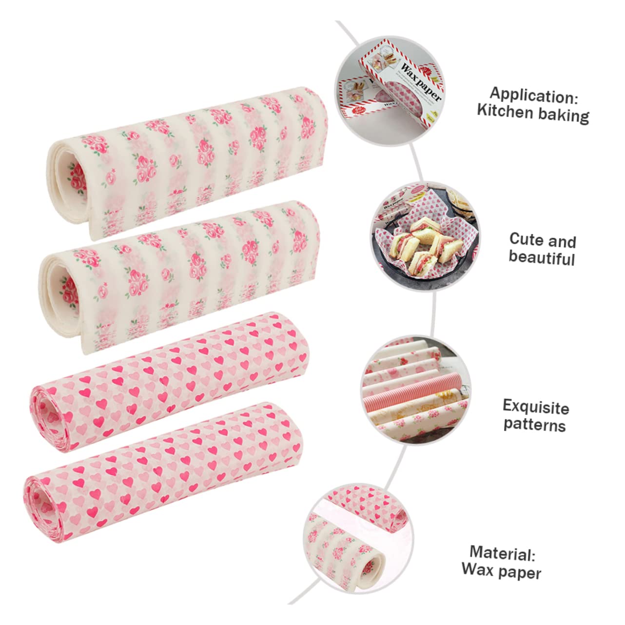 Papier Ciré Ingraissable 150 Pièces, Imperméable, pour Pâtisserie Maison