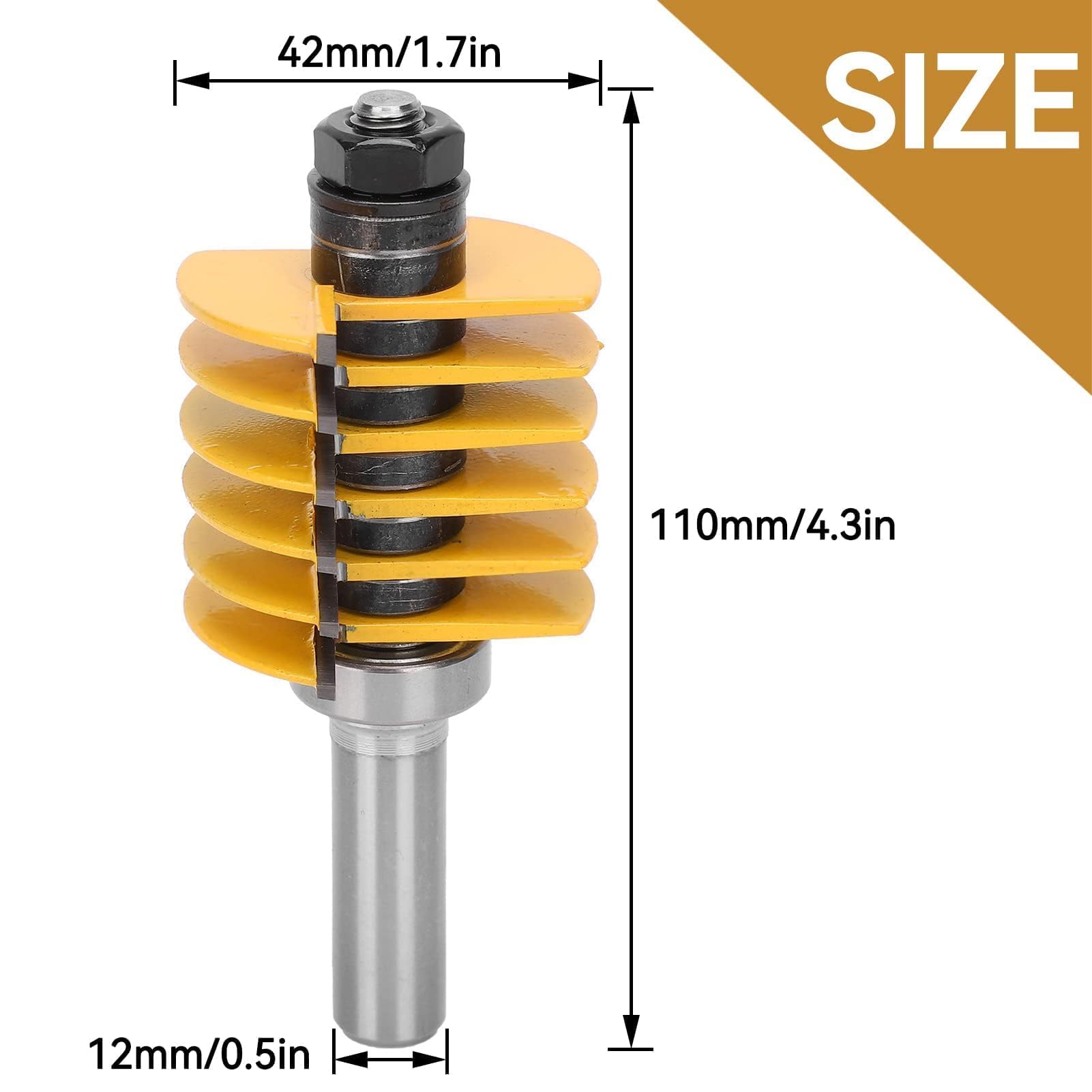 Broca de enrutador para juntas de dedos de 1/2 pulgada, cortador de fresado de dedos para carpintería, Broca reversible para juntas de pegamento para dedos, herramienta para trabajar la madera