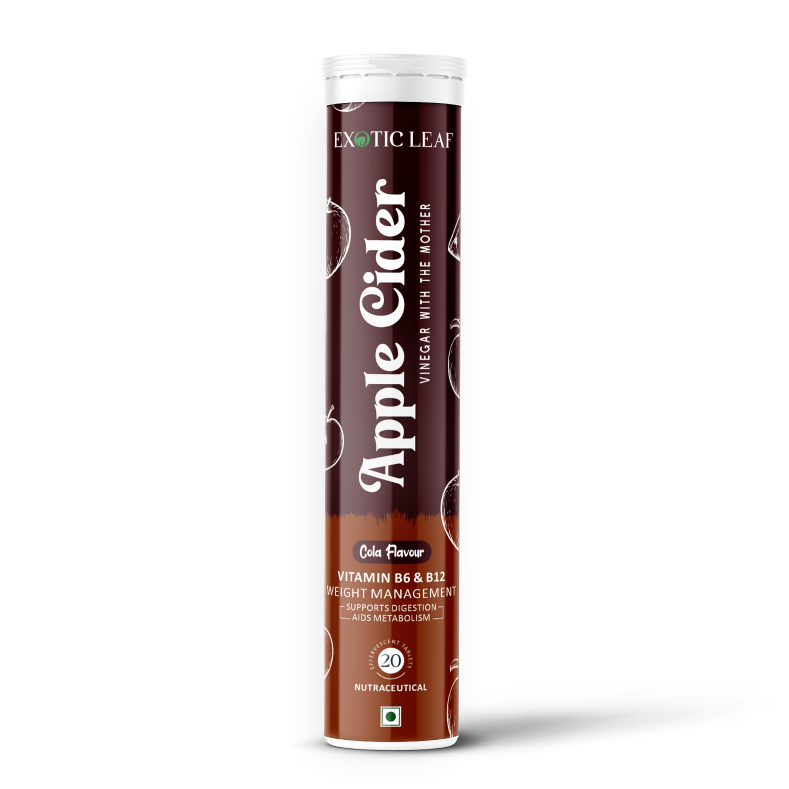 Exotic Leaf Apple Cider Vinegar Tablets | Natural Supplement for Weight Management, Digestion, Detox, Metabolism, and Energy Boost | Easy Daily Wellness Tablets for Optimal Health (Pack of 1, COLA)-image-37