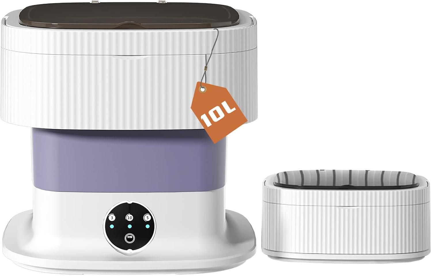 Folding Washing Machine 10L large Capacity with Upgraded Power Motor,3 Modes Deep Cleaning,Small Portable Washing Machine for Travel,Apartment,Underwears,Socks