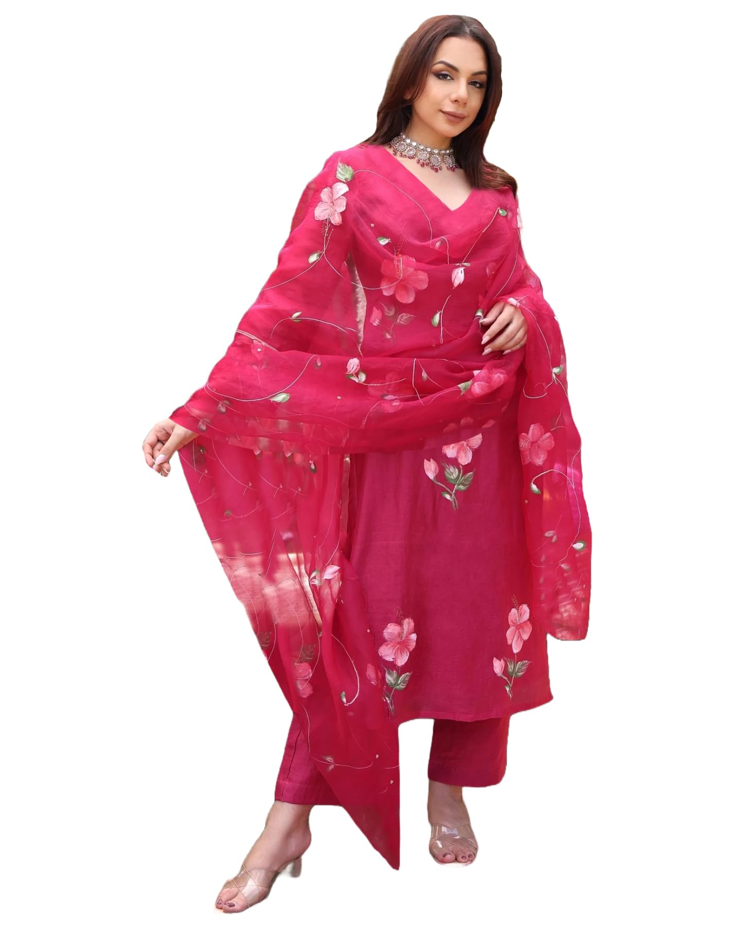gosriki Women's Rayon Viscose Printed Straight Kurta with Pant & Dupatta-picture-31