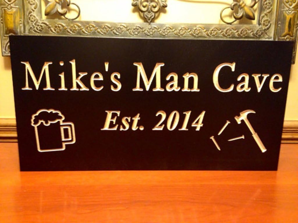 Man Cave Custom Wooden Sign, Established, Country, Engraved, Camp, Wooden, Sign, Gift