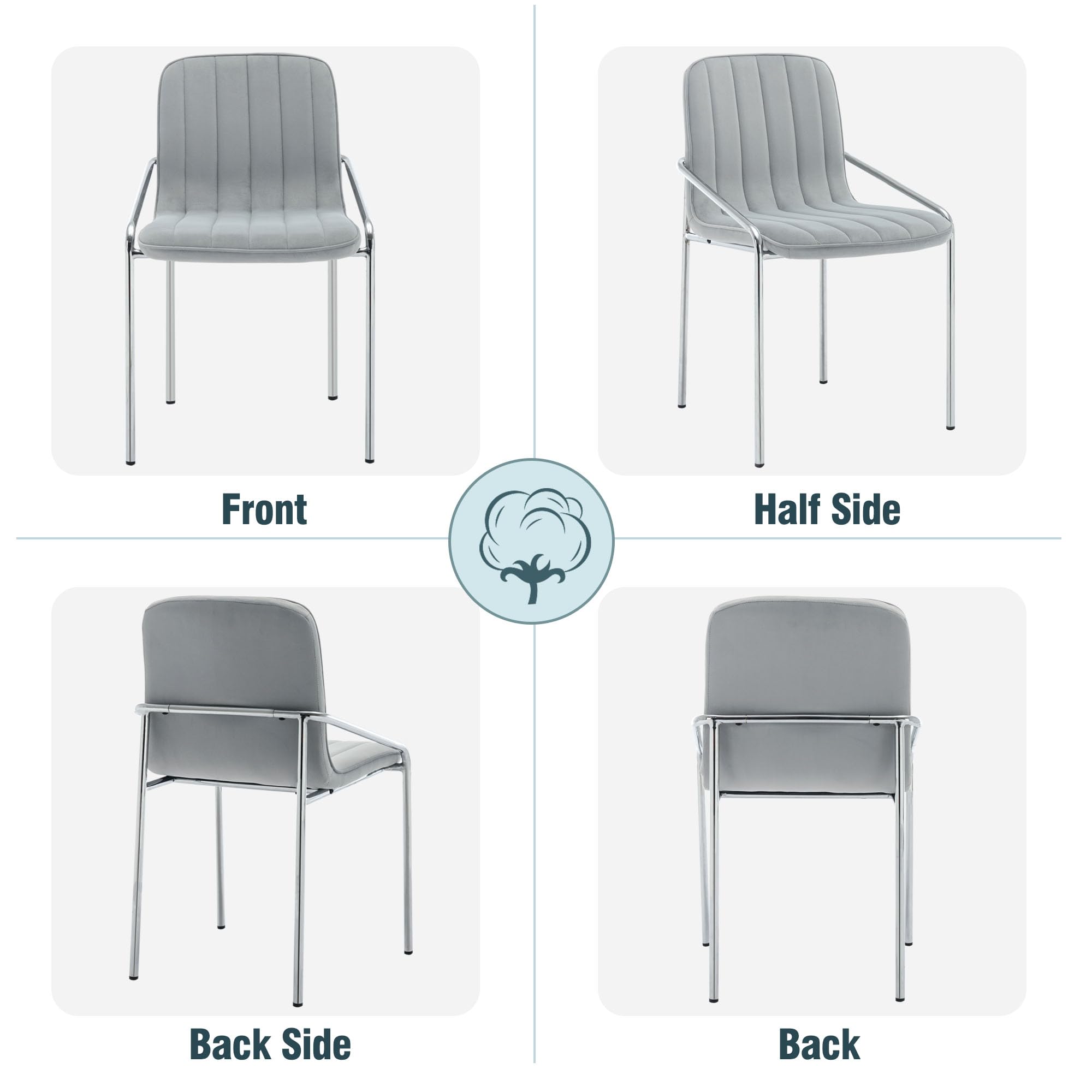 Set di 6 sedie da Pranzo girevoli di Lusso in Velluto con Gambe in Metallo - Design Elegante, Confortevole e Moderno per Sala da Pranzo, Cucina o Soggiorno.