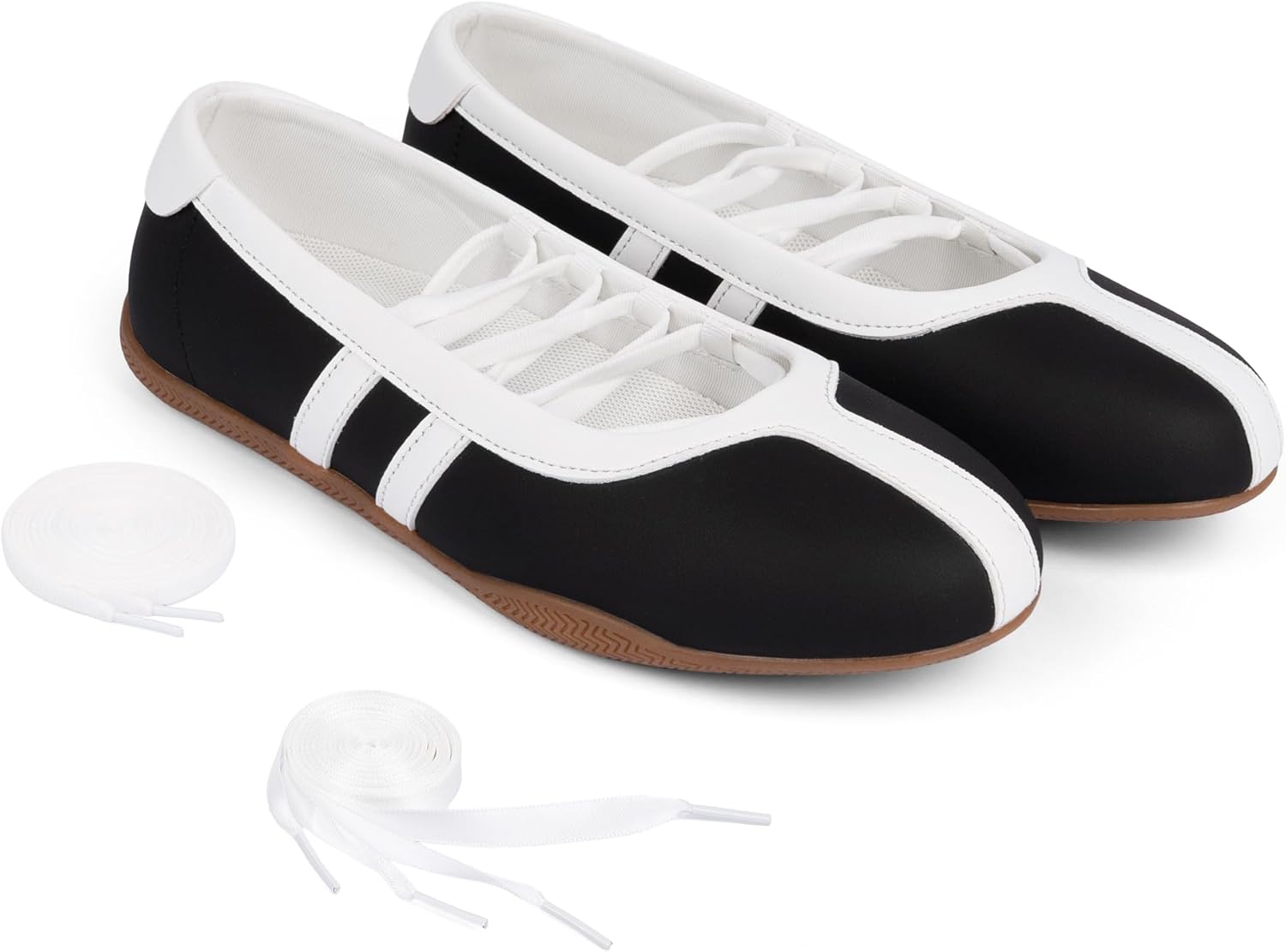 Tigeridea Sneakers for Women Comfortable Business Casual Tennis Shoes Lightweight Lace Up Ballet Flats Footwear Women's Fashion Retro Mary Jane Sneakers - Image 4