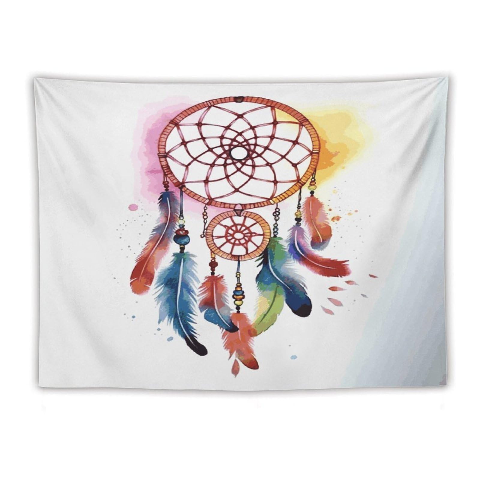 LDGSUPH Watercolor Dream Catcher Tapestry Wall Hanging Decor Anti-fading Aesthetic Wall Tapestries Fashion Wall Blanket Decor Modern Wall Art Tapestry for Bedroom Home Decor 60"x80"
