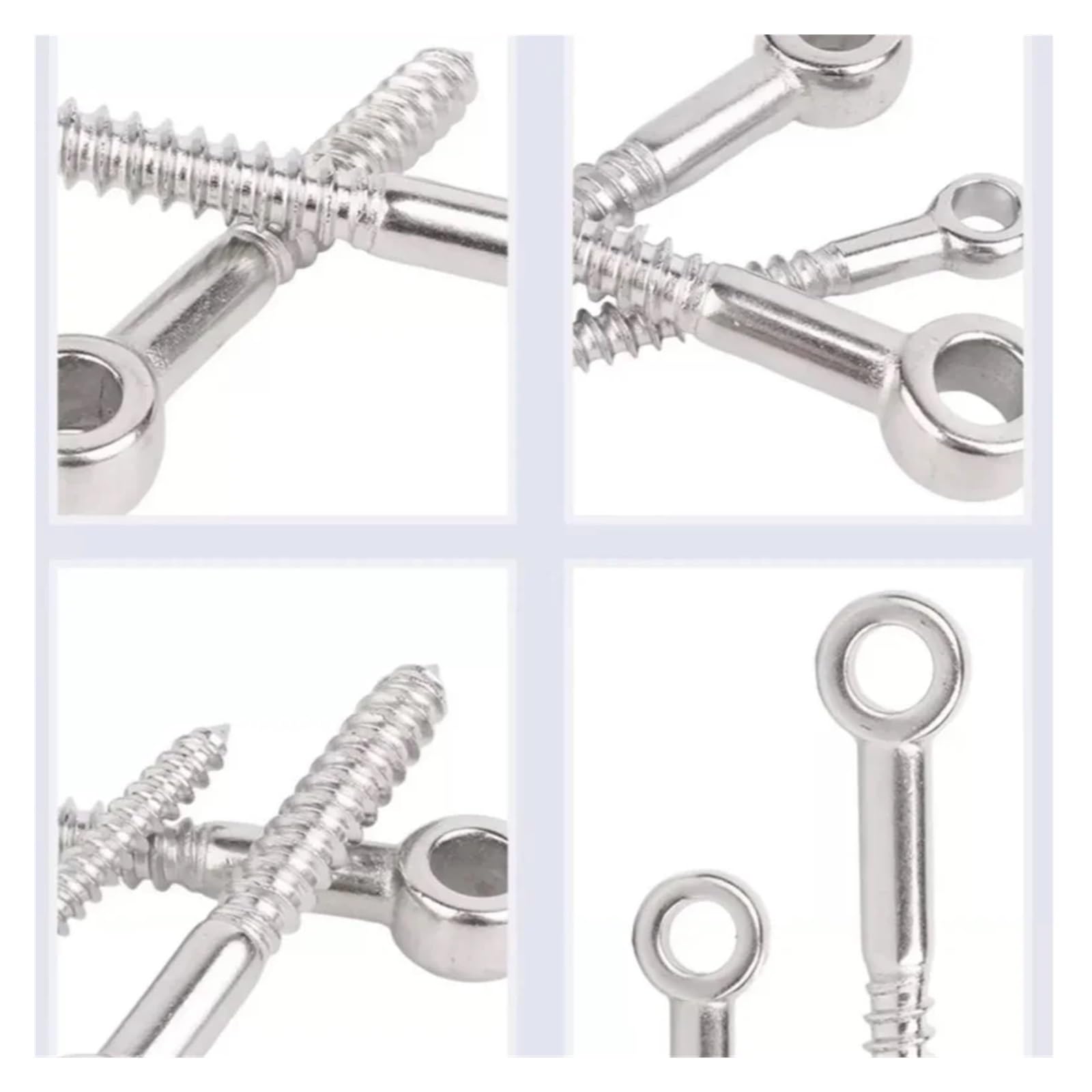 Pernos de Ojo de Acero CáNcamos Tornillos de ojo pez acero inoxidable 316 con orificio, autorroscantes for madera, pernos ojal, M4, M5, M6, M8, M10(M8x80mm-2pcs)