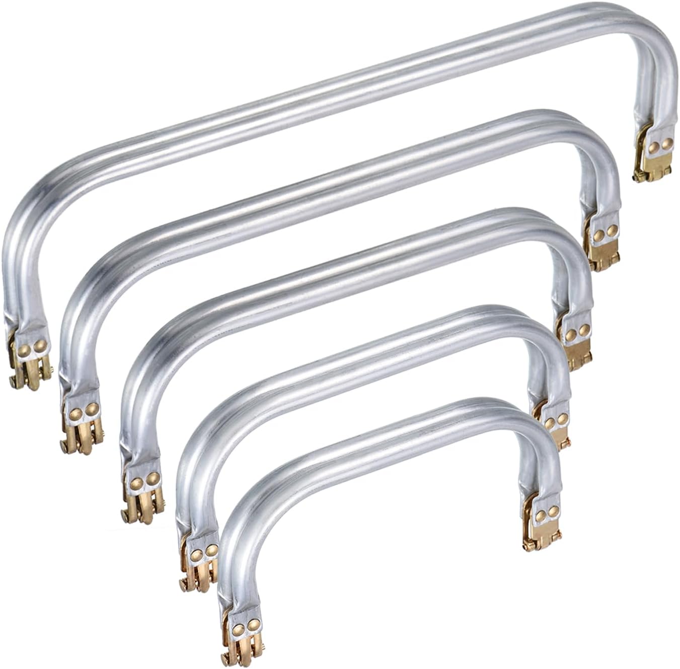 uxcell Metal Purse Frame 5Pcs, 5 Size Rectangle Lock Frame Kiss Lock Clasp Bag Frame Hardware Replacements for DIY Purse Bag Making Sewing Craft