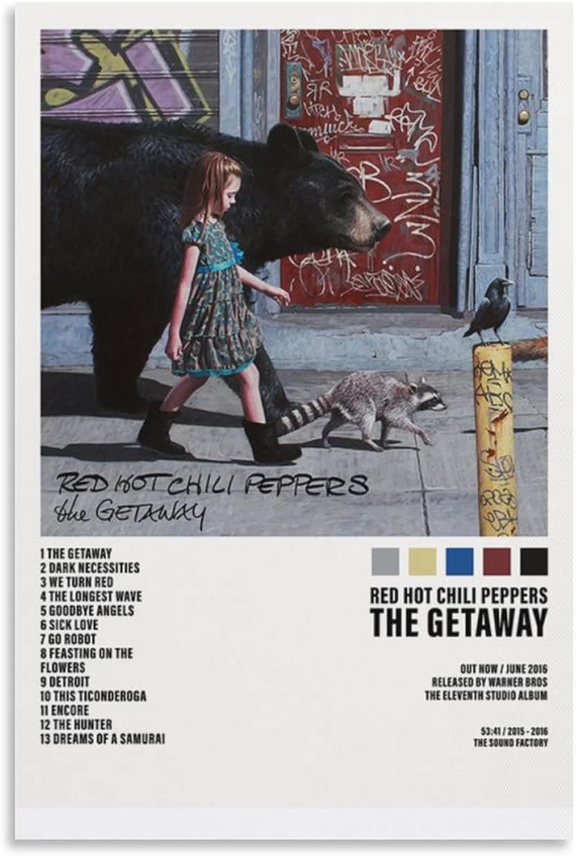 Red Hot Chili Peppers The Getaway Cover Poster, Tracklist Posters, Music Poster, RHCP Poster