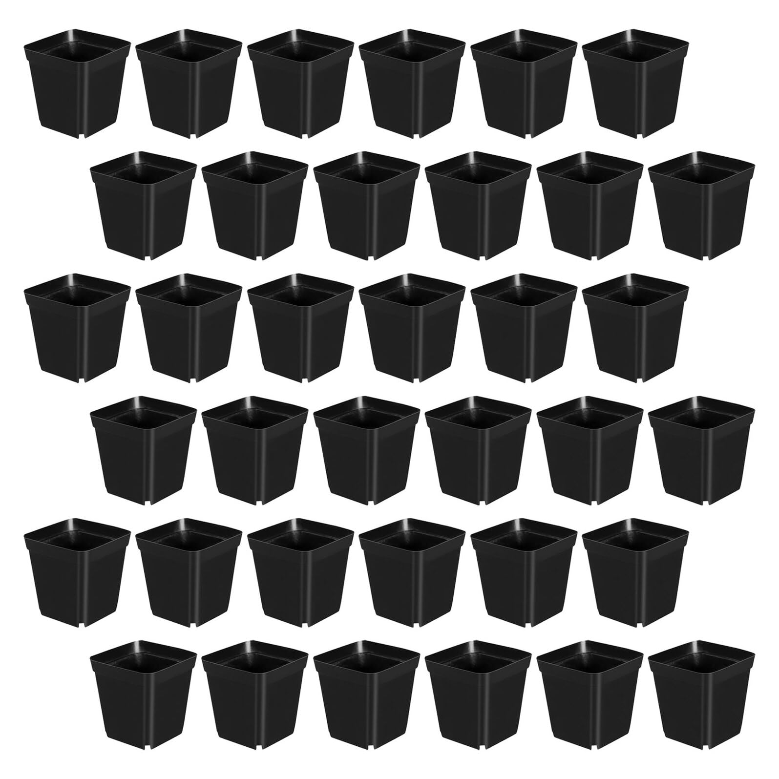 DECHOUS 100 Pots Carrés de Semis en Plastique Noir 55 CM Drainage pour Jardinage Intérieur et Extérieur Jardinières Compactes pour Légumes Succulentes et Cactus Pots Réutilisable