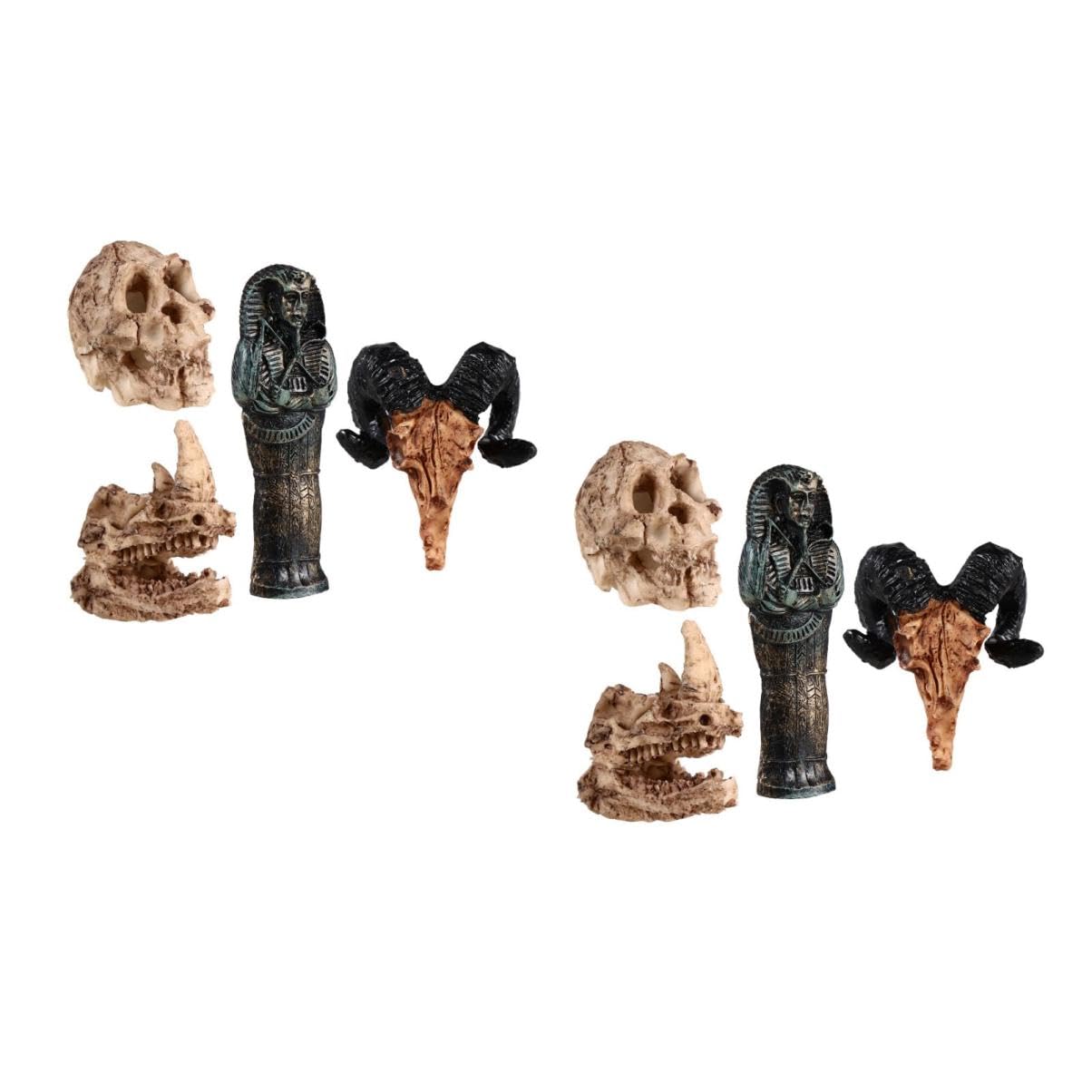 Kisangel 2 Ensembles Décoration De Paysage De Crâne Aquarium Animal De Compagnie Humain Marchandise Accessoires Décorations Maison De Reptiles pour Animaux De Compagnie Réservoir Résine