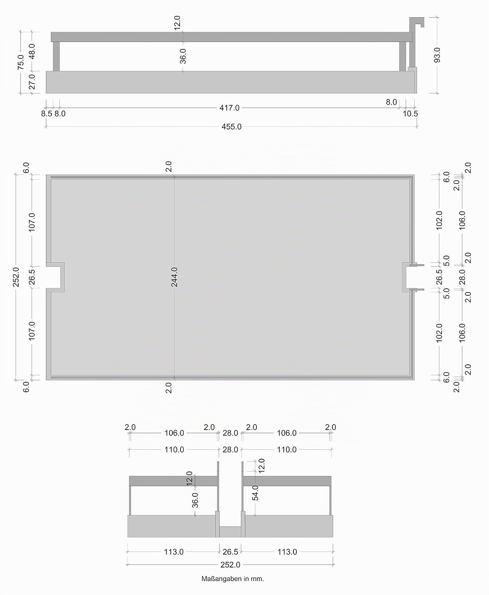 Gedotec Einhängekorb für Kesseböhmer Hoch-Schrank Dispensa-X Junior & Swing | ANTHRAZIT | Einhängeboden für 30er Apotheker-Schrank breite | 250 x 462 x 106 mm | 1 Stück - Tablarboden Arena Style Küche