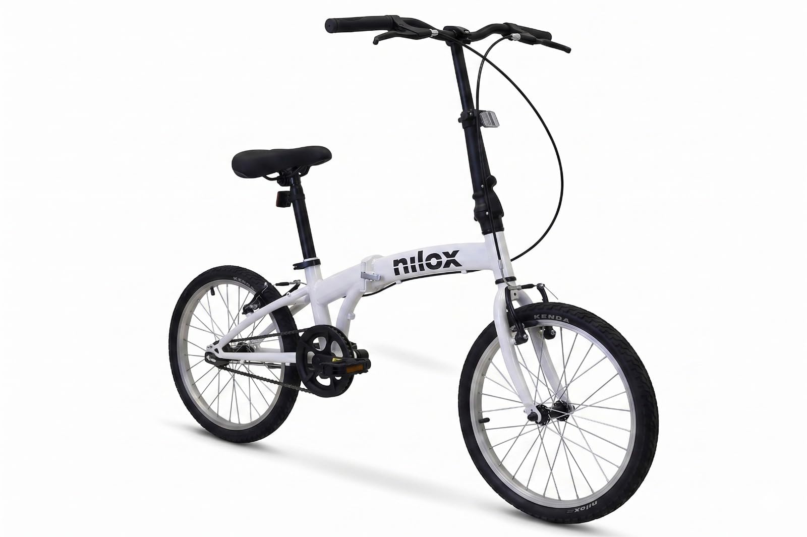 Nilox, Bike X0, Bicicleta Plegable Adulto, Fácil de Transportar, Diseño Moderno con Cuadro de Acero Opaco y Ruedas de Aluminio de 20'', Bicicleta Adulto Ligera de 12 kg, Blanca