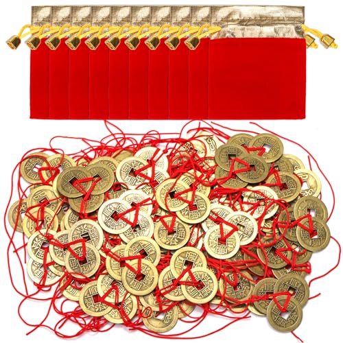 Peohud 50 Sets Chinese Fortune Coins, 1 Inch Feng Shui