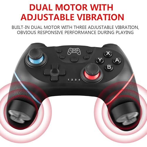 Switch Controller, Wireless Pro Controller For Switch/Switch Lite/Switch Oled, Switch Remote Gamepad With Joystick, Adjustable Turbo Vibration, Ergonomic Non-Slip - Black #TOP3