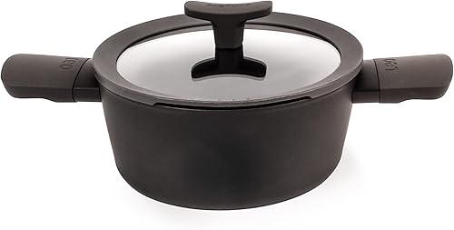 Miniatura 5 de BergHOFF Leo - Juego de utensilios de cocina de cerámica antiadherente con tapa de vidrio, aluminio fundido, no tóxico, revestimiento antiadherente