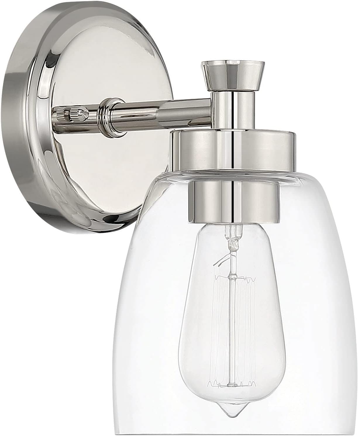 Craftmade Henning 1 Light Sconce, Clear Glass, Polished Nickel, 12705PLN1
