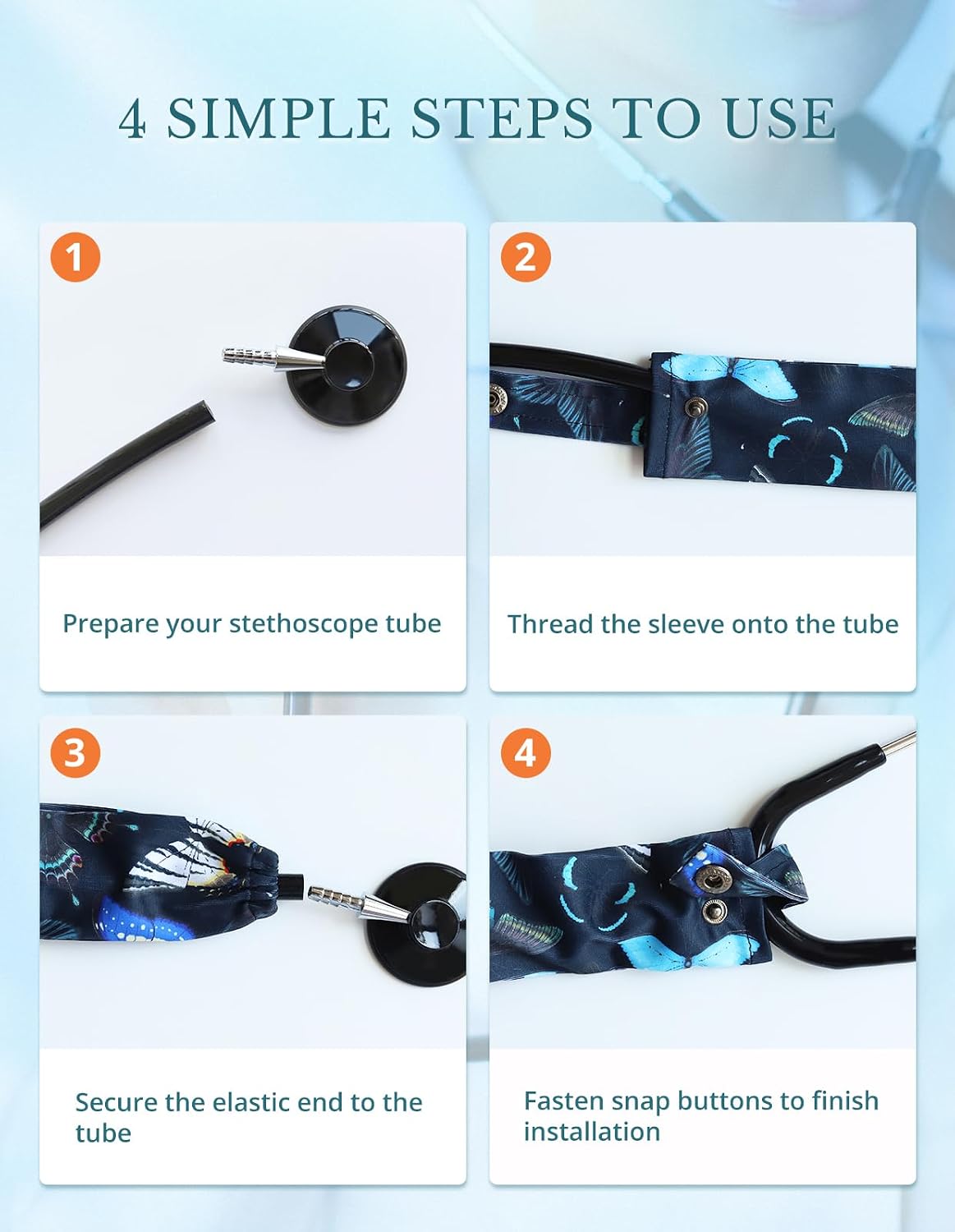 Soft Stethoscope Cover Sleeve Scrunchie, Fabric Stethescope Sleeve, Stethoscope Protector Exclusive for Medical Staff