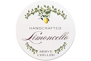 Limoncello Labels for Bottles, 2" Round Circle Garland