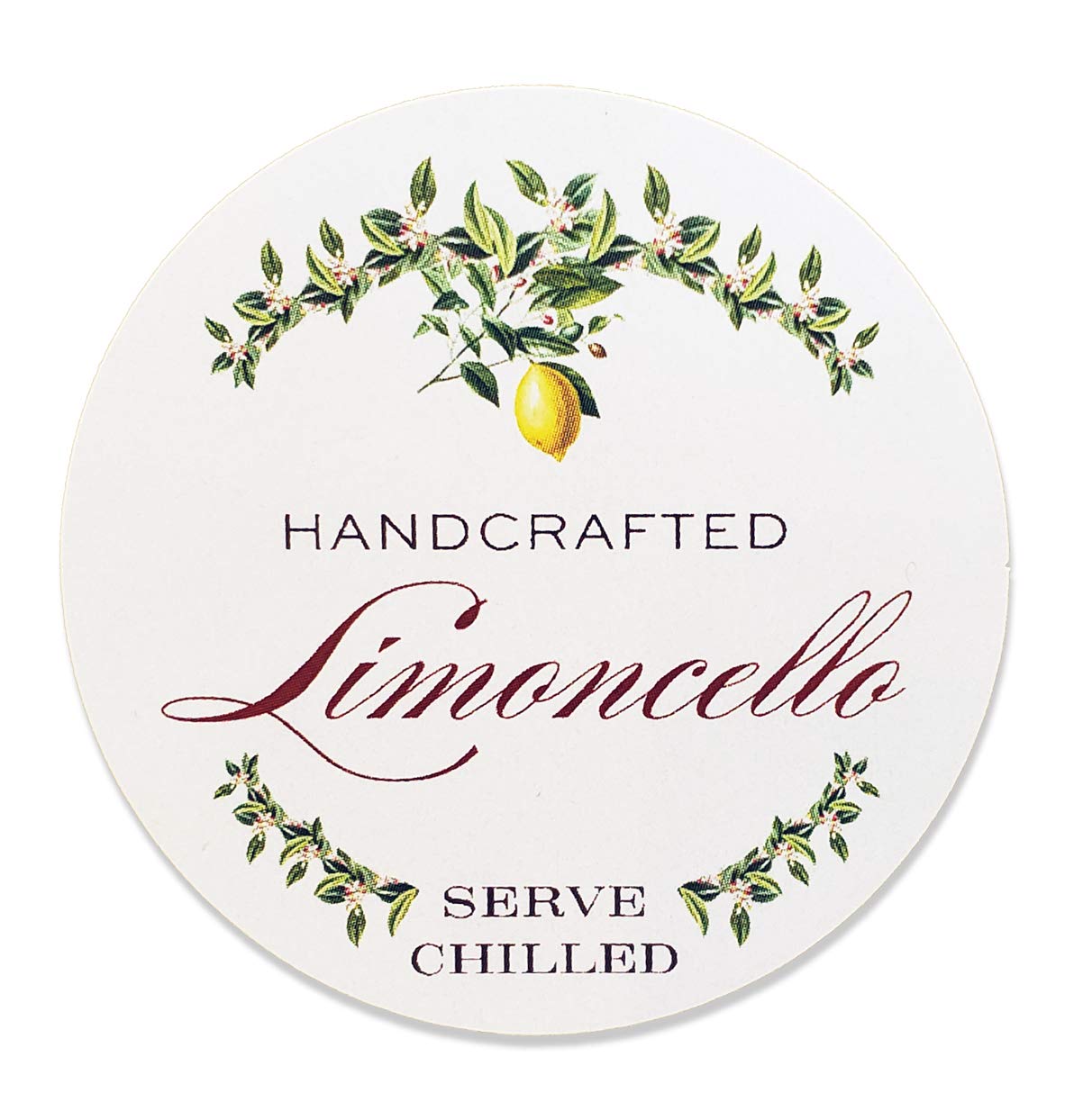 Étiquettes Limoncello de 5,1 cm style guirlande pour masquer les flacons neutres sans charme
