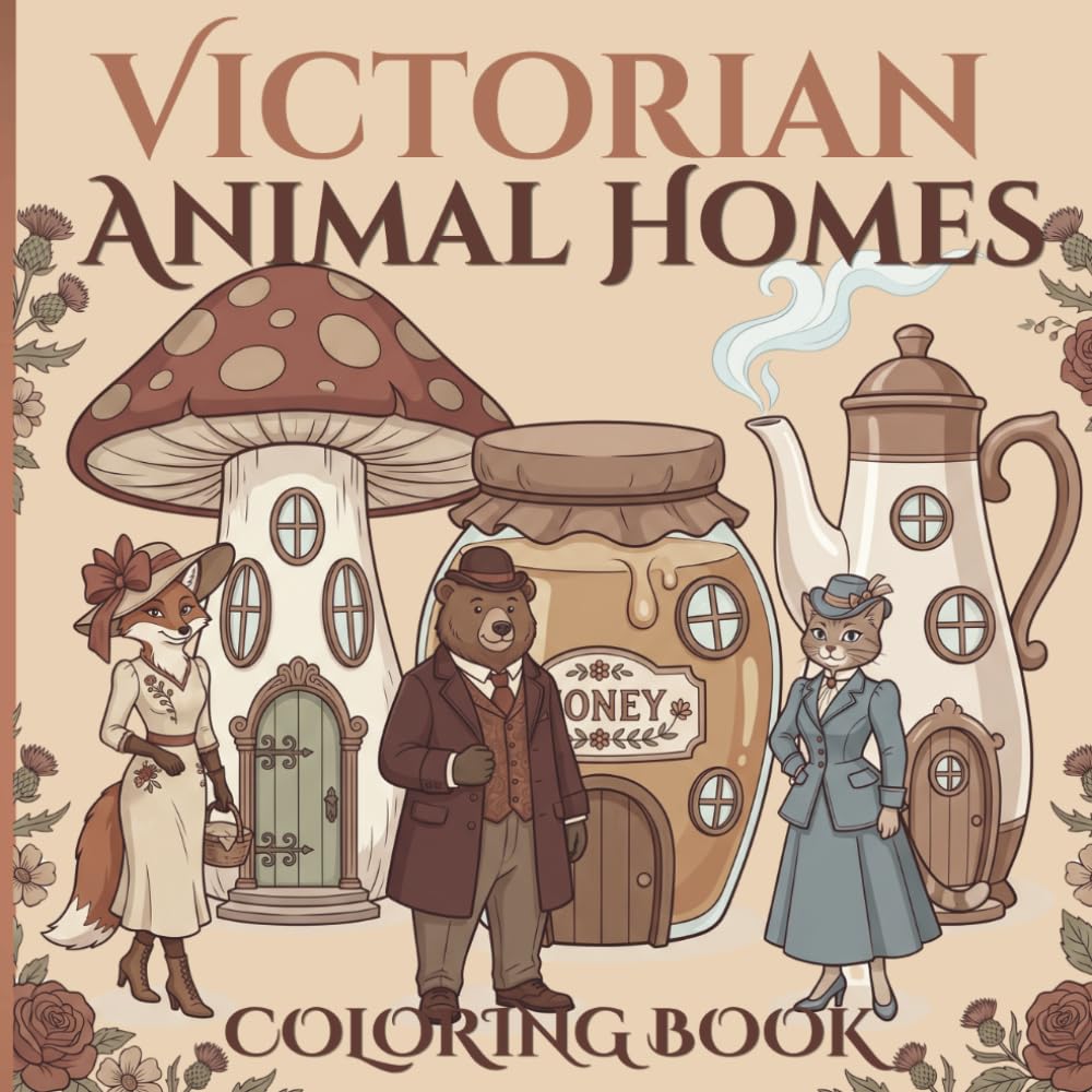 Victorian Animal Homes: Fantasy Coloring Book for Kids, Teens and Adults Featuring Anthropomorphic Animals in Whimsical Victorian Houses: 50 Fantasy ... Victorian Houses for Kids, Teens and Adults