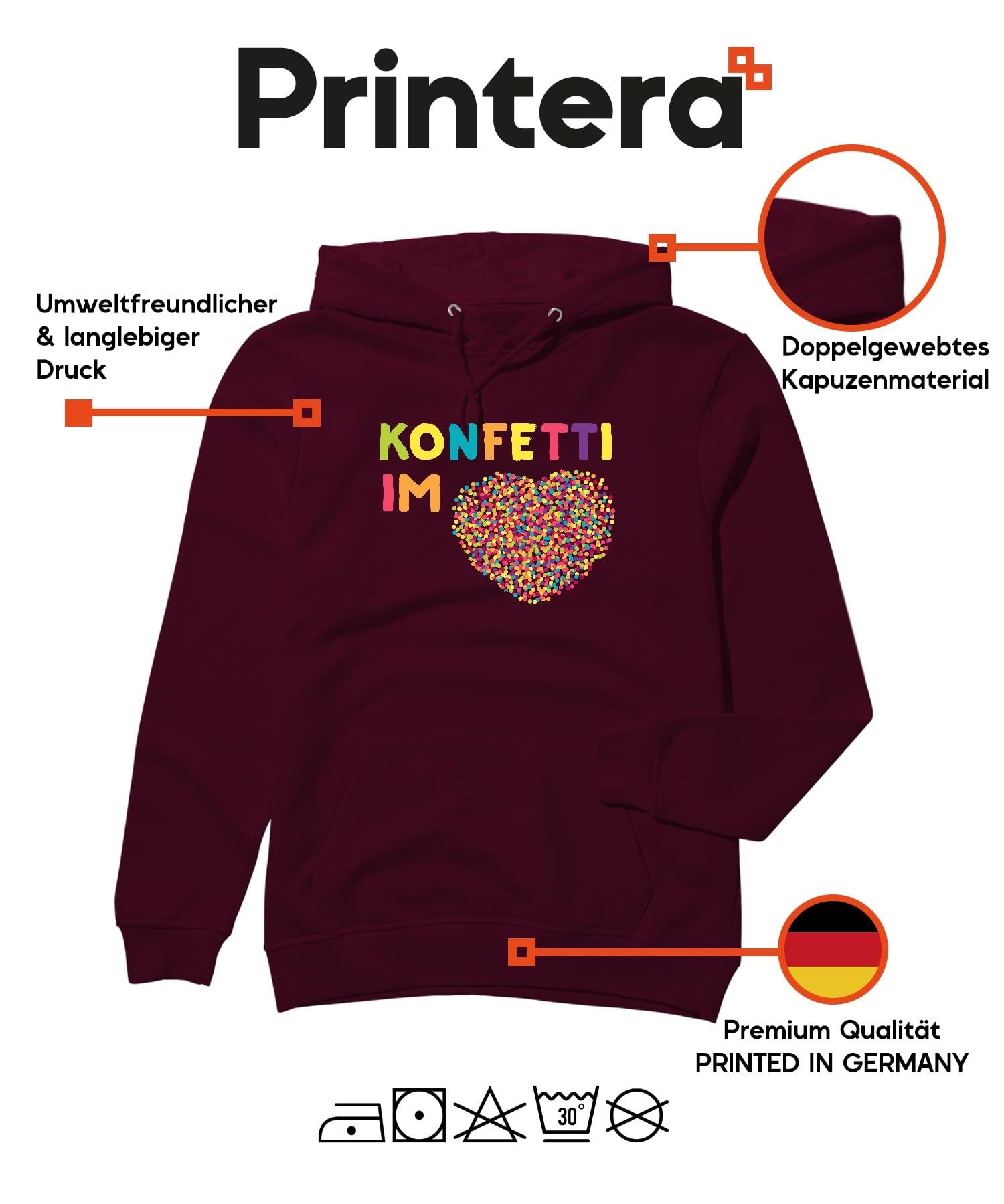 Konfetti w sercu, urodziny, imprezę, Walentynki, miłość, kolorowe, uniseks bluza z kapturem
