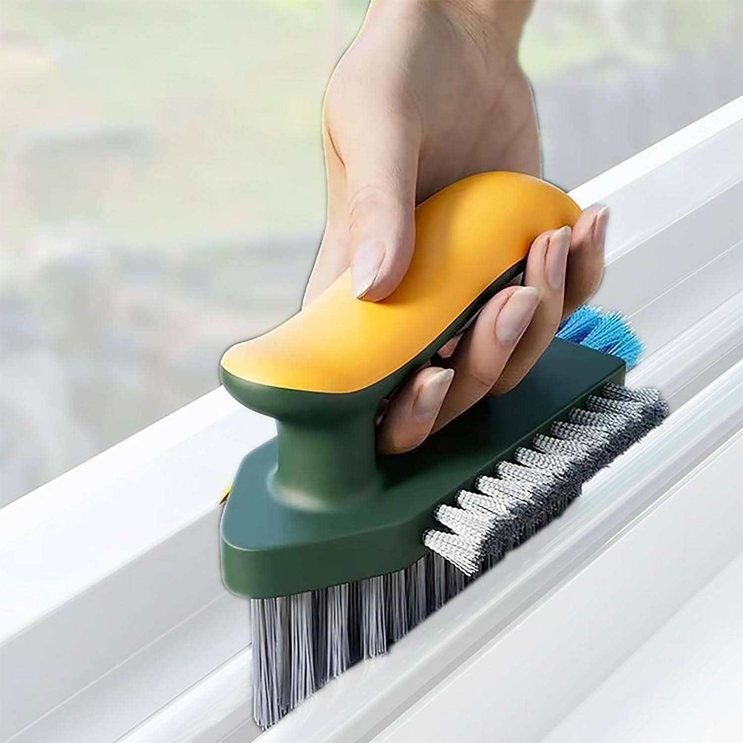 GHJS Multi-Purpose Handheld Groove Gap Cleaning Brush with Scraper – 2-in-1 Crevice Brush for Kitchen, Window Tracks, Tiles, Wash Basins & Bathroom – Ergonomic Handle & Stiff Bristles-image-43
