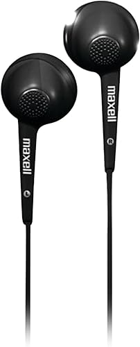 Maxell 191569 Cuerpo de goma suave ajuste cómodo Jelleez Soft Ear Buds Negro con micrófono incorporado