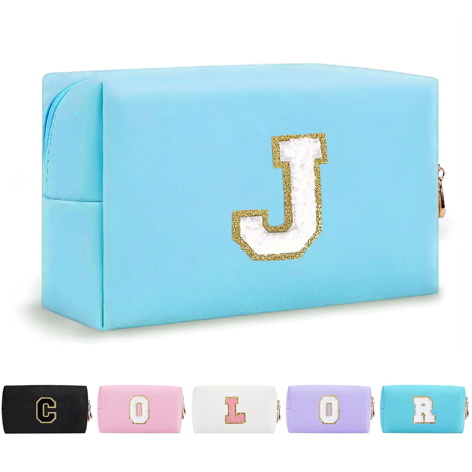 Bolsa de Maquillaje, Bolsa de Cosméticos Impermeable de Viaje, PU Cuero, Neceser de Baño, Bolsa De Aseo Y Almacenamiento para Mujer,Cosas Preppy para niñas Adolescentes (Letra A-Z) — view 217