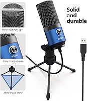 Vista 4 de FIFINE - Micrófono USB para computadora para grabar voz en off de videos de YouTube, voces para Mac y PC, micrófono de condensador con control