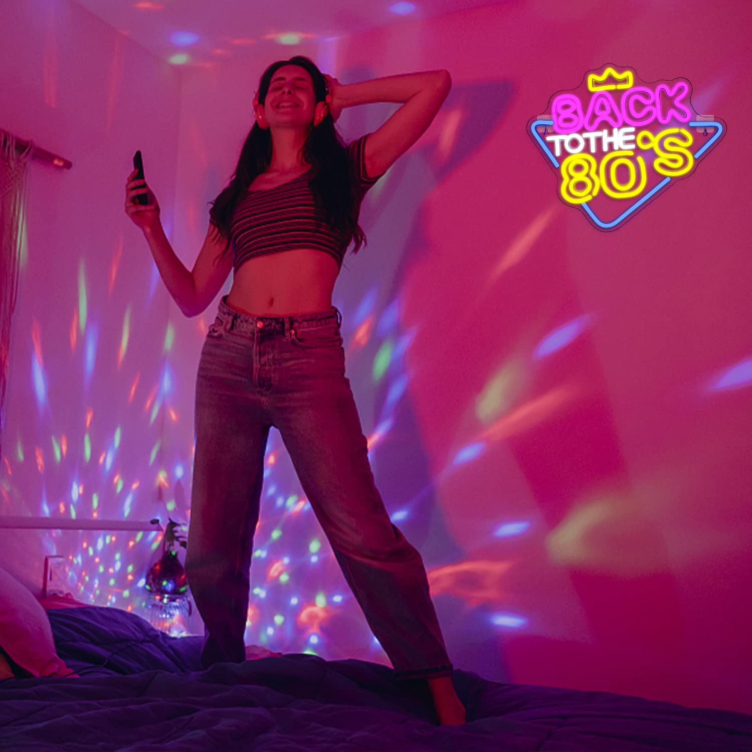 Amazon.co.jp: Looklight Back To The 80'sネオンサイン、USB電源LED