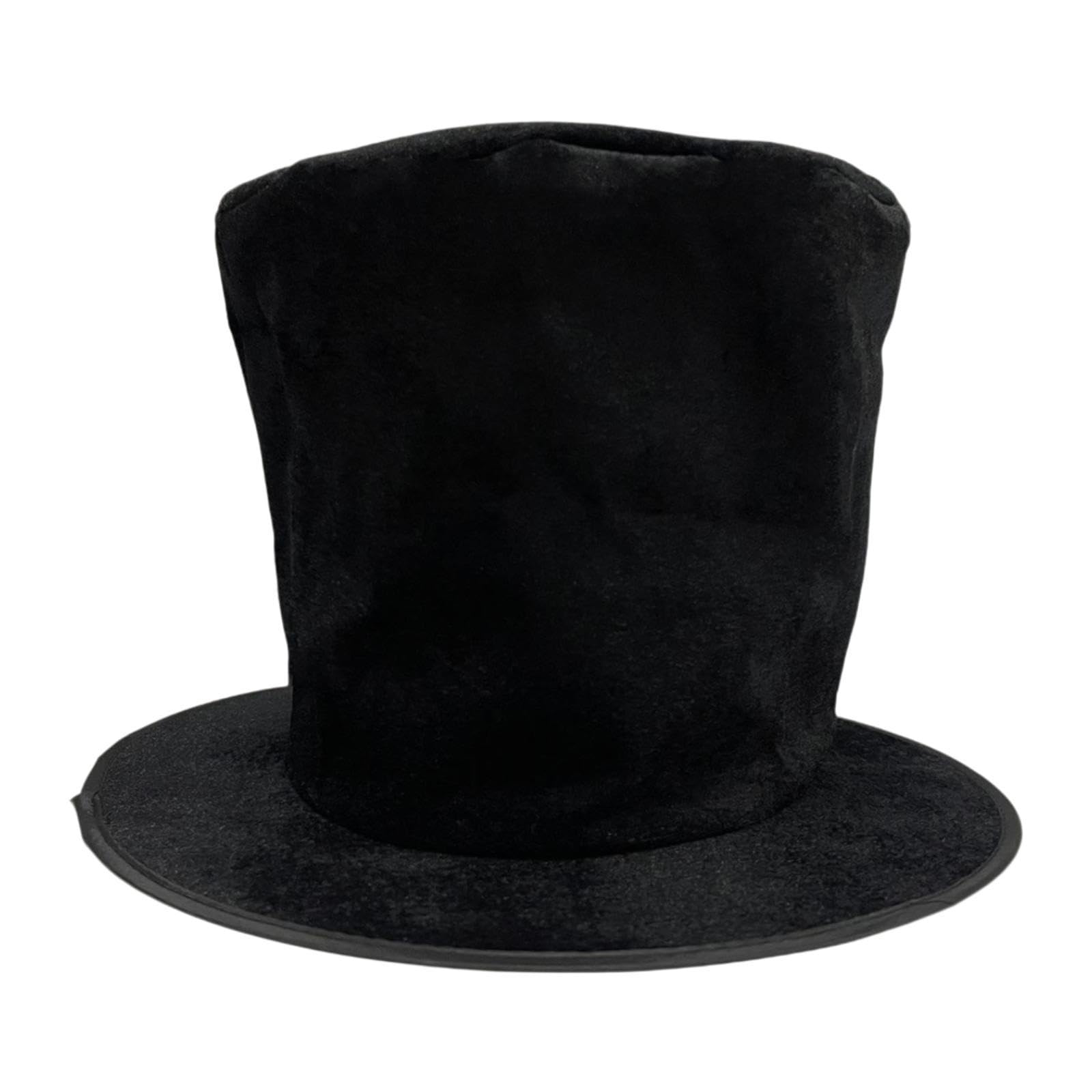 LOVIVER Top Hat Versatile Nightclub Party Funky Men Women Festival Flat Top Magician Hat, Black Flannel