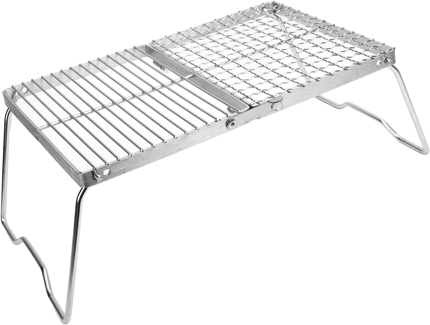 Portable Folding Grill Thickened Stainless Steel Folding BBQ Grill Portable Camping Grate for Outdoor Cooking Camping Picnics Backpacking