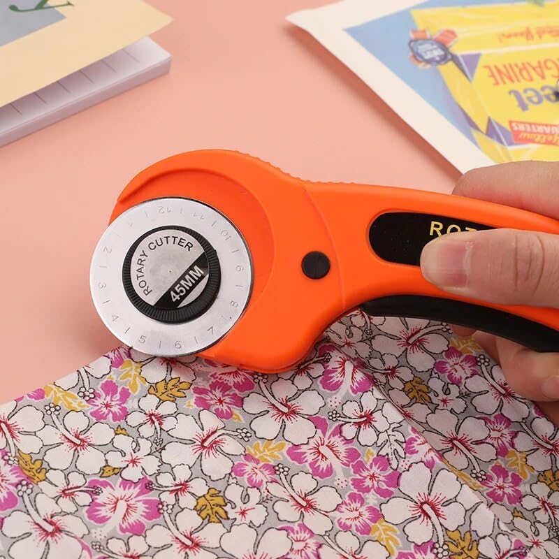 LMDZ 45mm Rotary Cutter Kit & Cutting Mat & Positioning Pins & Engraving Knife With 5 Extra Blades And Other Leather Craft Tools