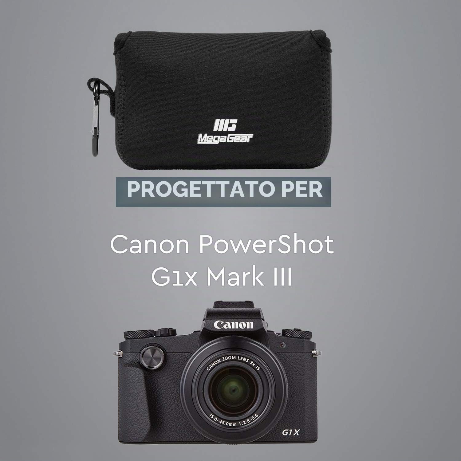 MegaGear Custodia ultra leggera in neoprene per fotocamera compatibile con Canon PowerShot G1X Mark III