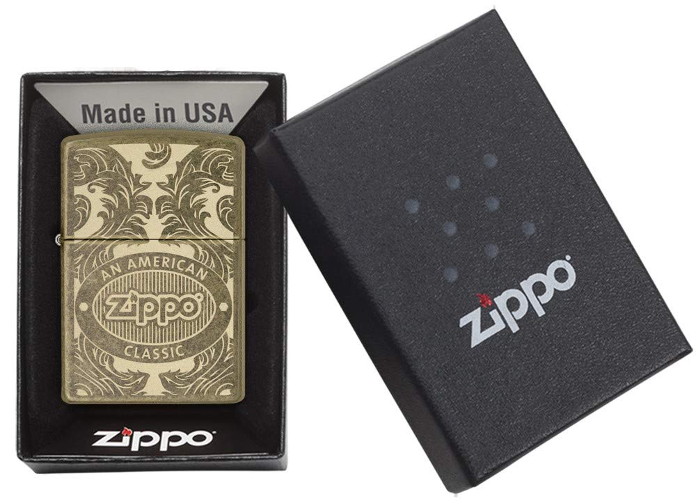 ZIPPO® LIGHTER ZIPPO Zippo 60004034 Lighter, Antique Brass, Normal : Amazon.co.uk: Grocery