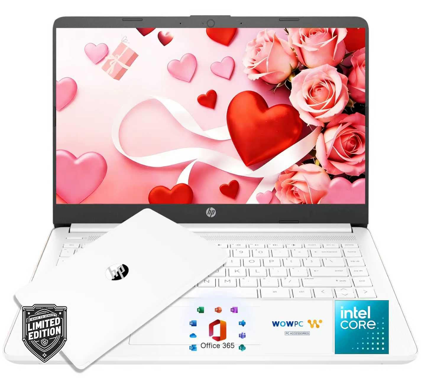 14" Laptop 2025 Holiday Edition, Intel Dual-Core CPU, 16GB RAM, 128GB SSD, White, HD BrightView Display, Windows 11, Microsoft 365 Web Apps + 1TB OneDrive – Great Gift for School & Home