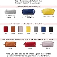 Vista 2 de Personalized Set of 3+ Leather Toiletry Bags for Women and Men - Bridesmaids and Groomsmen Gift Idea - Gifts for Maid of Honor and Best Man