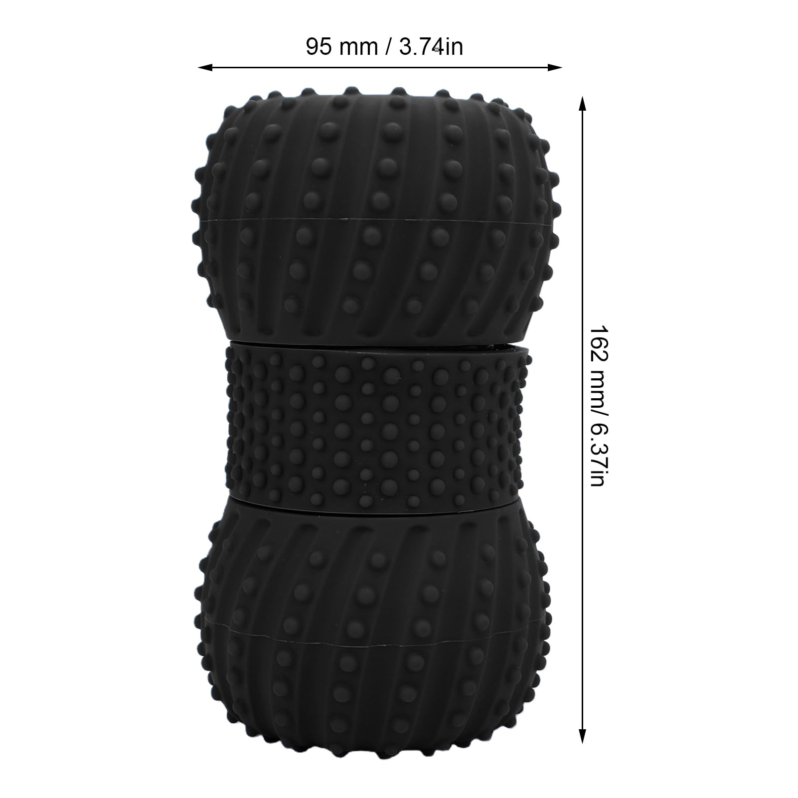 Pssopp Boule de Massage électrique aux Cacahuètes, Rouleau de Balle de Yoga en Plastique avec Système Sonore intégré, équipement de Relaxation Musculaire Rechargeable de 800 MAh pour les (BLACK)
