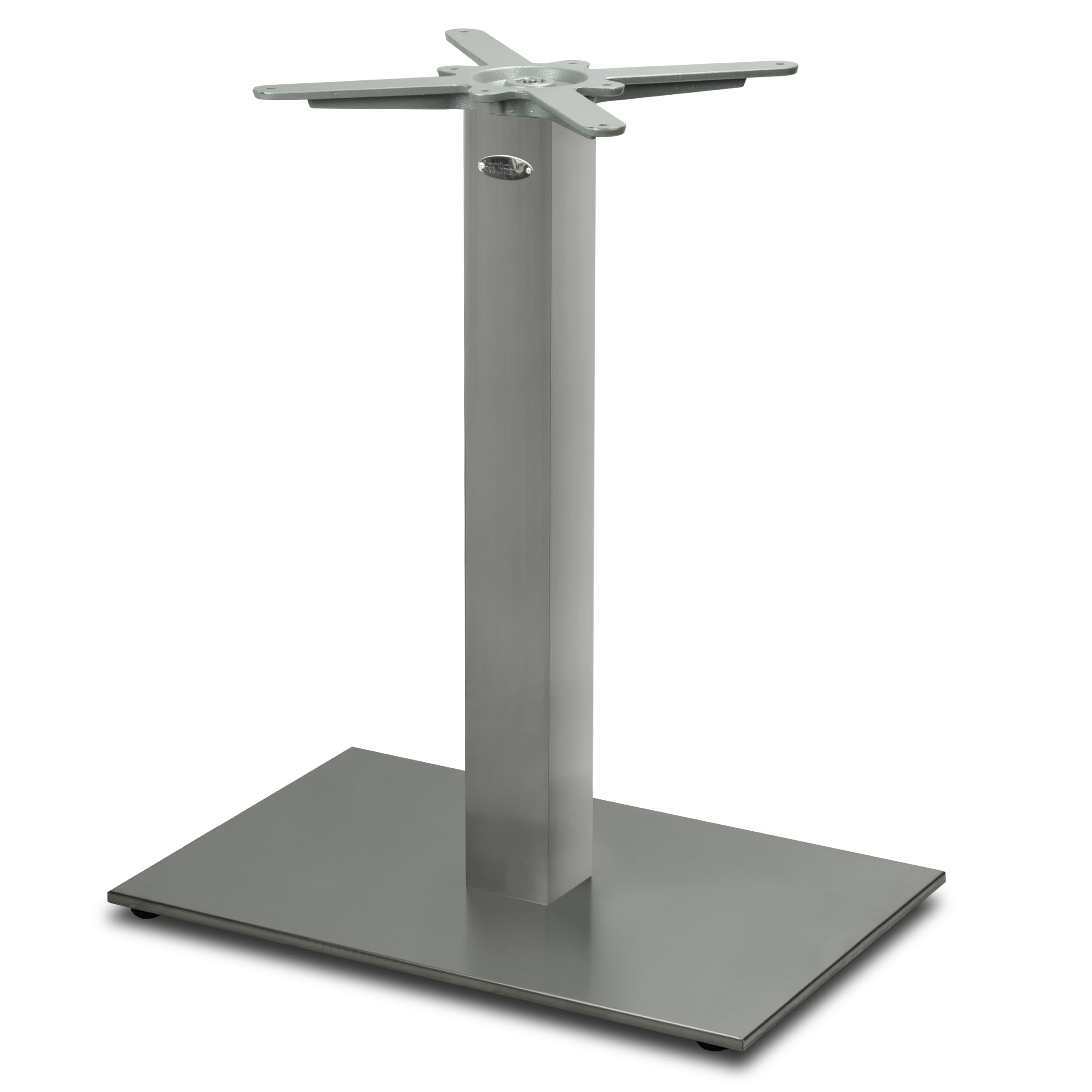 Base per Tavolo da Pranzo Premium in Acciaio Inossidabile - PD7090inox - Gambe per Tavoli (Altezza: 73 cm, Peso: 25 kg, Area di Appoggio: 60x40 cm) - Max. Dimensione della Tavola: 120x80 cm