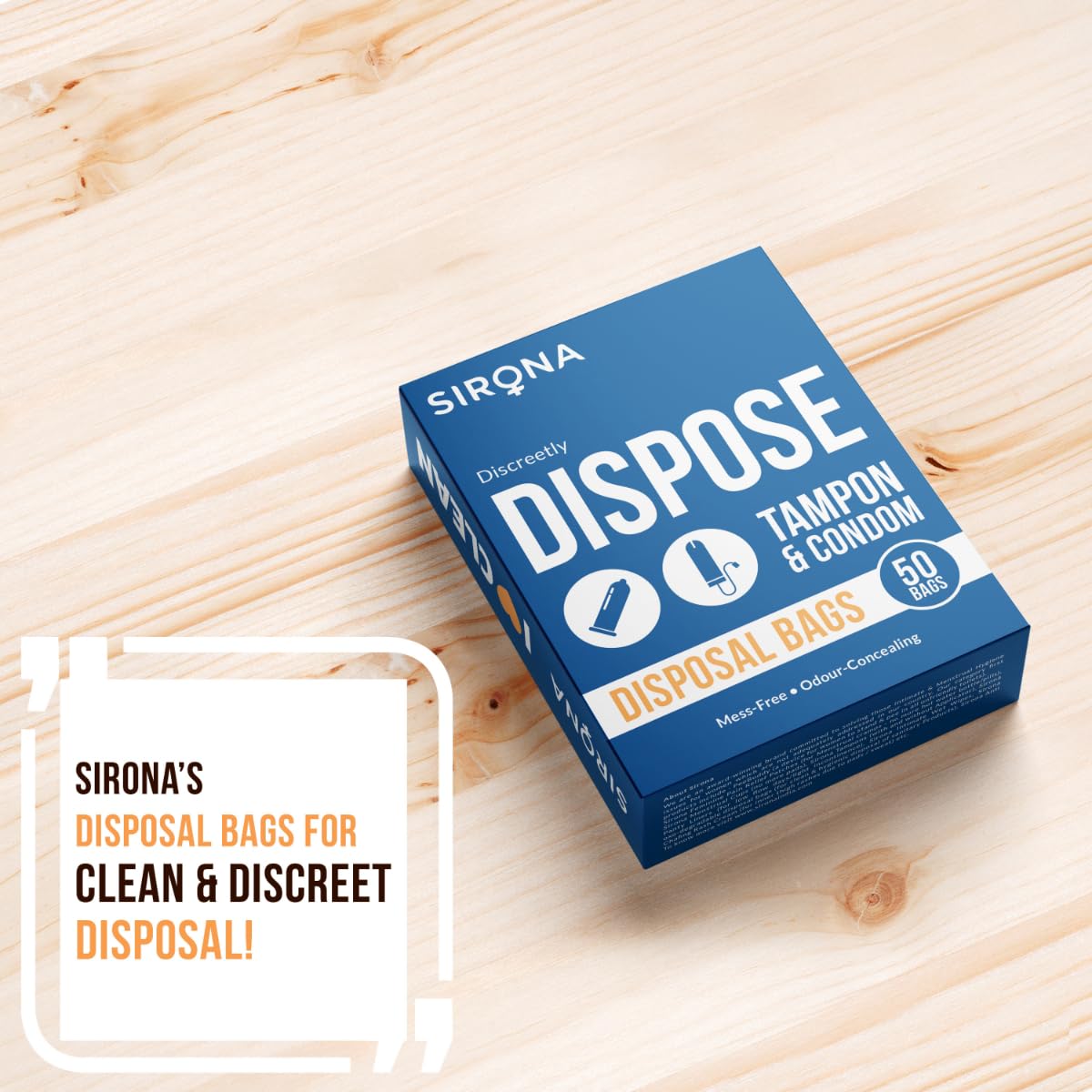 Sirona Discreetly Dispose - Disposal Bags for Disposal of Tampons and Condoms - 50 Bags 2