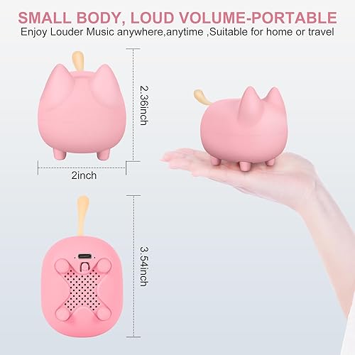 Miniatura 3 de Lindo altavoz Bluetooth, mini altavoces inalámbricos portátiles con sonido estéreo fuerte, micrófono integrado, emparejamiento doble, tiempo de