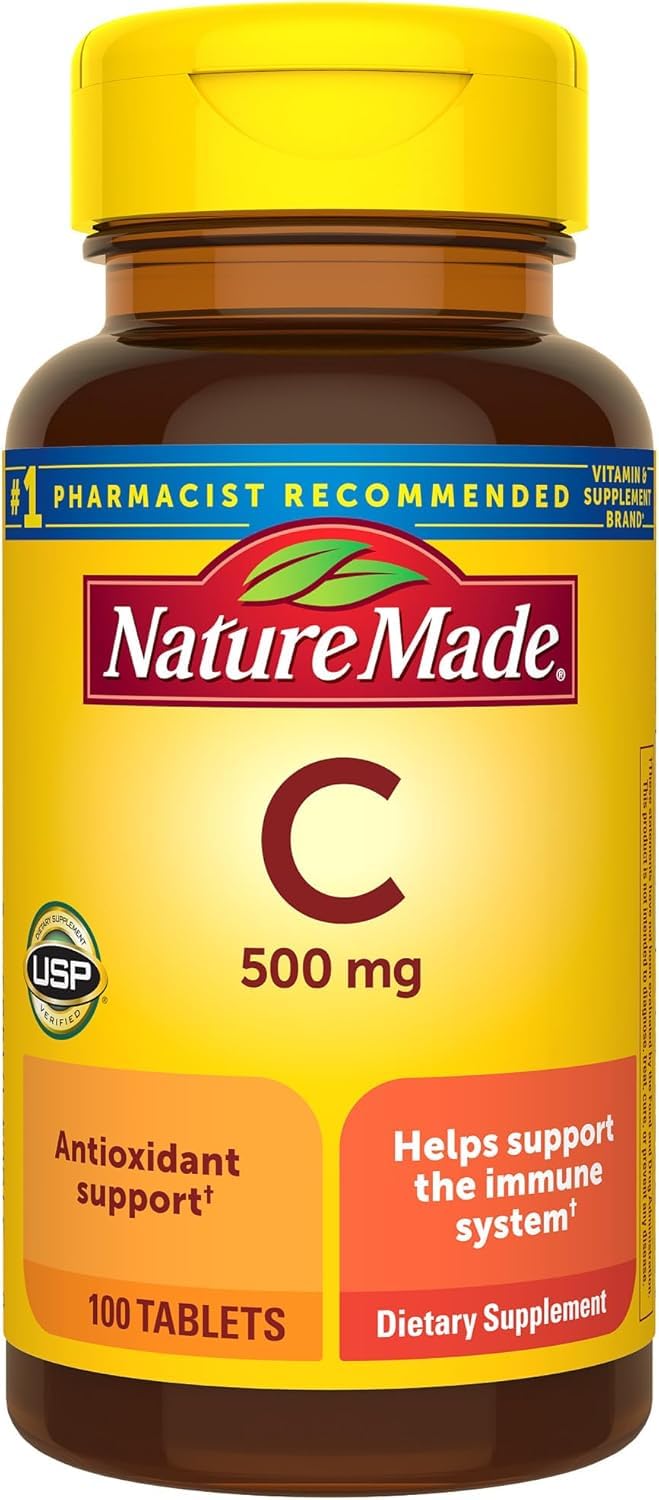 Nature Made Vitamin C 500mg Dietary Supplement for Immune Support 100 Tabletss 1 Count Pack of 100
