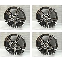 WHEEL PROS 18x8.0 M5 F10 Style Wheels, Set of 4, Gun Metal Machined Face, Compatible with BMW E90 E93 325i 328i 330i 335i E46 E92 M Sport, Front and Rear Lower Position, Black Alloy Steel Wheels