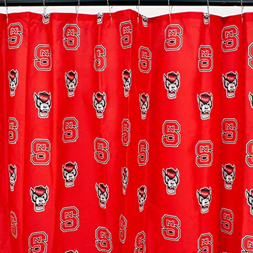 Image of College Covers Everything Comfy North Carolina State Wolfpack Bright and Colorful Shower Curtain Cover, 70 inch x 72 inch