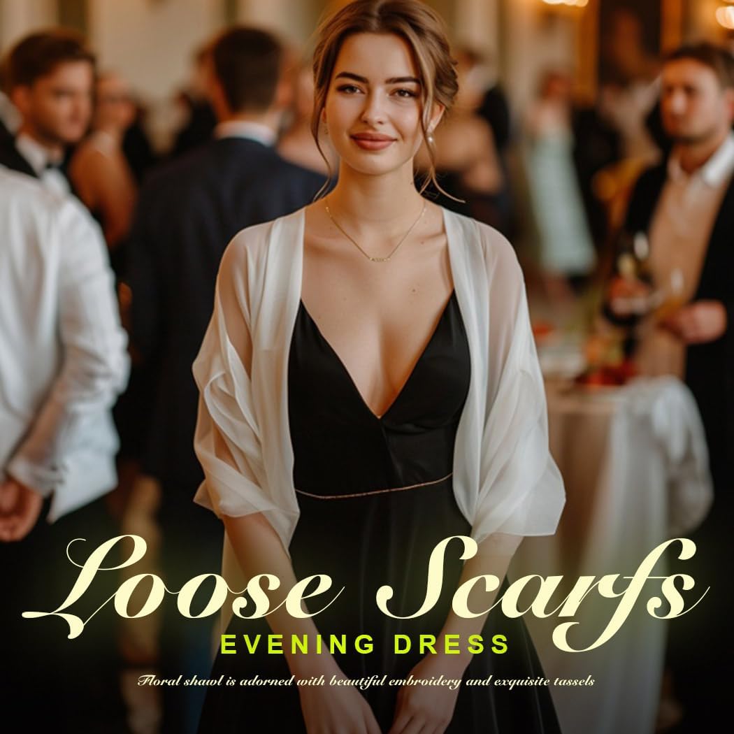 JONKY Pearl Bridal Shawl Bride Wedding Cape for Women - Image 5